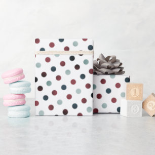 Burgund- und Graublau-Punkte-Muster Geschenkpapier