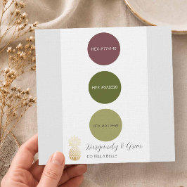 Burgund- und Grün-Hochzeitsfarbenpalette Einladung