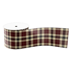 Burgund und Kariertes schwarzes Tartan Ripsband