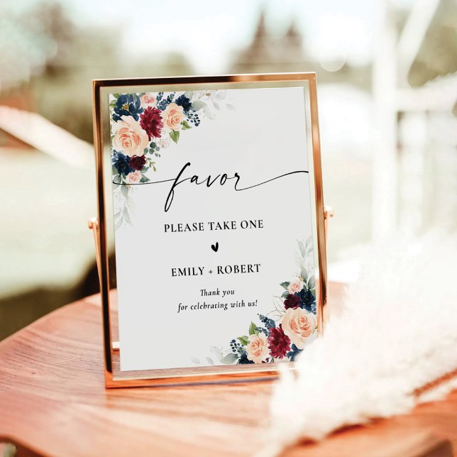 Burgund und Marine begünstigen Unterzeichnung Sockelschild (Von Creator hochgeladen)