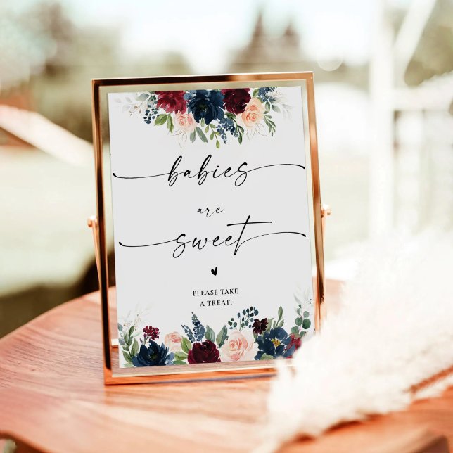 Burgund und Navy Babys sind süße Zeichen Sockelschild (Von Creator hochgeladen)