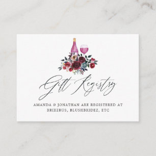 Burgund und Navy Weintasting Brautparty-Geschenk Begleitkarte