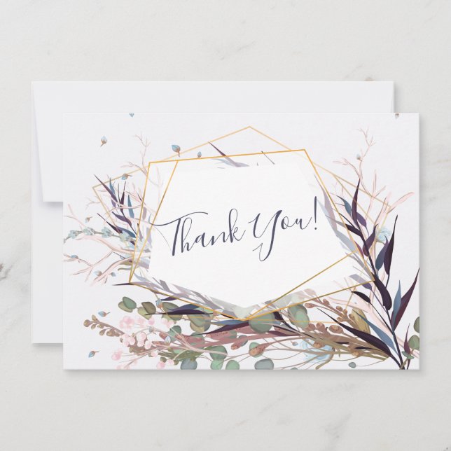 Burgund und Pink Wilde Blume Danke Karte (Vorderseite)