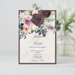 Burgund und rosa Blumenladen Einladung