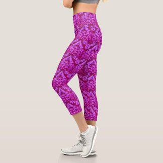 Burgund und Rosa Capri Leggings