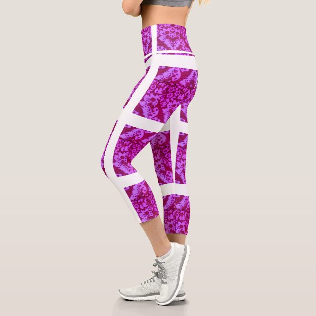 Burgund und Rosa Capri Leggings (Links)