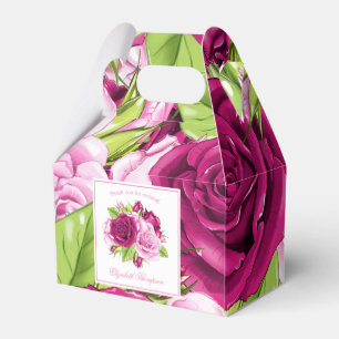 Burgund- und rosa Rosen Geschenkschachtel
