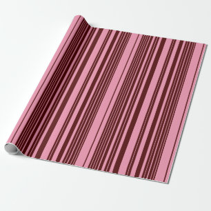Burgund- und rosa Streifenmuster-Design Geschenkpapier