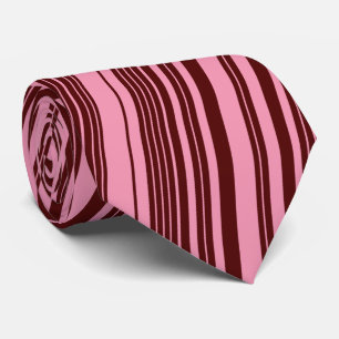 Burgund- und Rosa-Streifenmuster-Design Krawatte