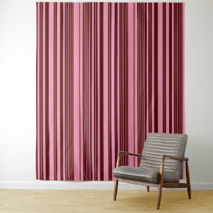 Burgund und rosa Streifenmuster-Design Wandteppich
