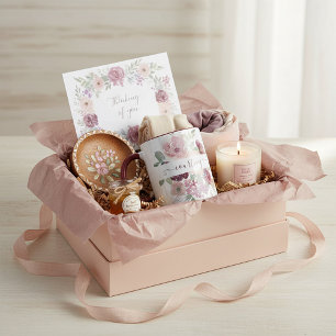 Burgund und rosa Wasserfarbe floral personalisiert Tasse
