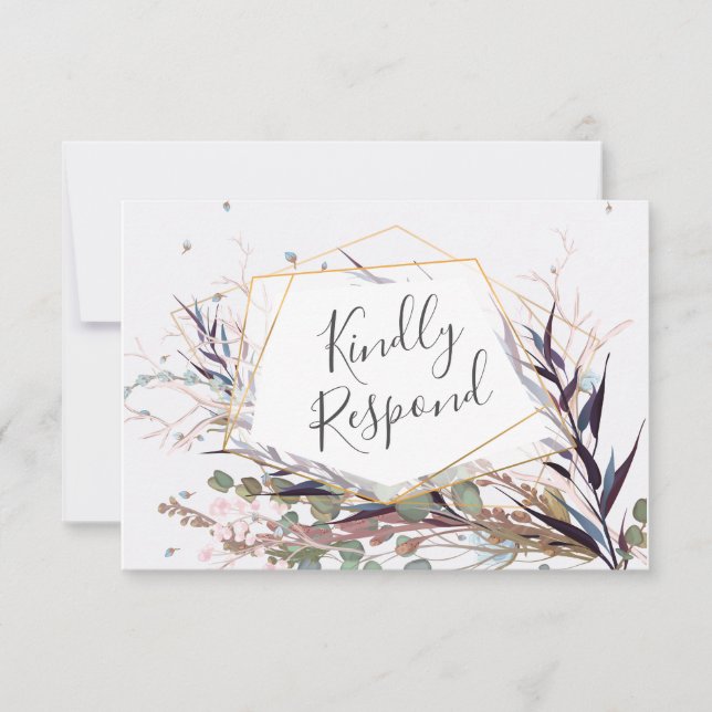 Burgund und Rosa Wilde Blume Save the Date Karte (Vorderseite)