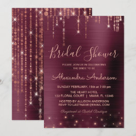 Burgund und Rose Gold Brautparty Einladung