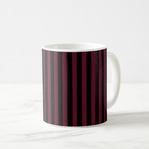 Burgund und schwarze Streifen Kaffeetasse