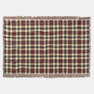 Burgund und Schwarzer Tartan Kariert Decke