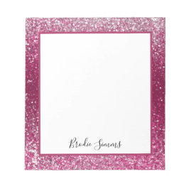 Burgund und Silberner Glitzer Notizblock