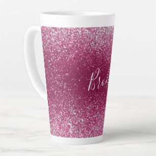 Burgund und Silver Glitzer Milchtasse