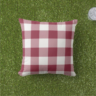 Burgund und Weiß Gingham Karo Büffel Plaid Kissen