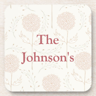 Burgund und weiße Blume Getränkeuntersetzer