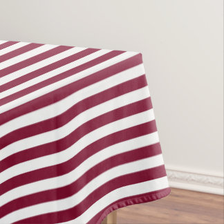 Burgund und weiße Candy-Streifen Tischdecke