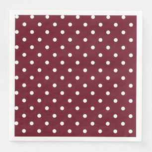 Burgund und weißes Polka Dot Muster Serviette