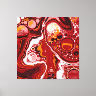 Burgund und White Digital Fluid Art Leinwanddruck
