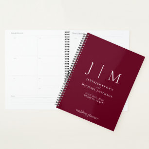 Burgund und White Formal Simple Day Wedding Planer