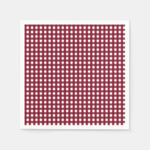 Burgund und White Gingham Pattern Serviette