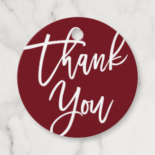 Burgund und White Modern Calligraphy Vielen Dank Geschenkanhänger