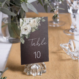Burgund und White Roses Vintag Boho Wedding Tischnummer