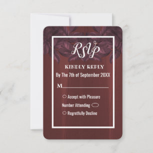 Burgund Verlasse Rustic Vintage Wedding RSVP Card Einladung