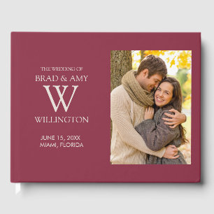 Burgund Verlobung Foto Wedding Bride Groom Gästebuch