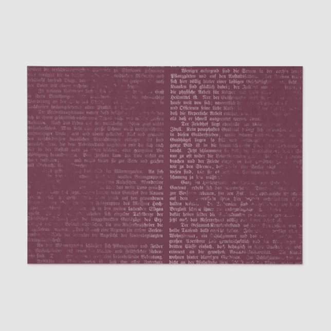 Burgund Vintage Kalligrafie Seidenpapier (Vorderseite)