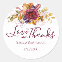 Burgund Wasserfarbenfall Elegante Liebe und Dank