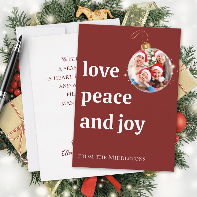 Burgund Weihnachten Familie Foto Liebe Frieden Fre (Von Creator hochgeladen)