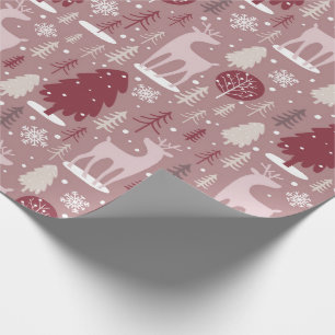 Burgund Weihnachts-Musterpapier Geschenkpapier