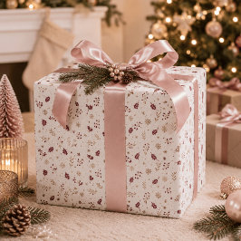 Burgund-Weihnachts- und Gold-Weihnachtspapier Geschenkpapier