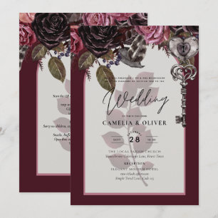 Burgund Wein Blumenzwiebeln Herbst Winter INVITE Einladung