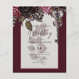 Burgund Wein Blumenzwiebeln Herbst Winter INVITE Flyer