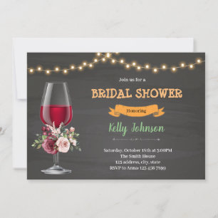 Burgund Wein Dusche Thema Einladung