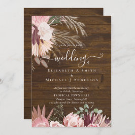 Burgund Wein Pampas Tropische Hochzeit