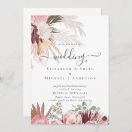 Burgund Wein Pampas Tropische Hochzeit