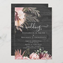 Burgund Wein Pampas Tropische Hochzeit