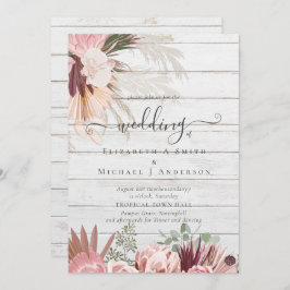 Burgund Wein Pampas Tropische Hochzeit