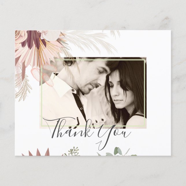 Burgund Wein Pampas Tropische Hochzeit Flyer (Vorne)