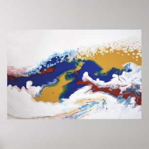 Burgund Weinrot Marineblau Fluid Marmor Acryl Kuns Poster