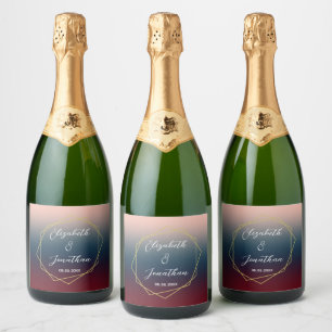 Burgund Weinrot Rosa Ombre Geometrische Hochzeit