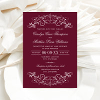 Burgund-weiße Hochzeit mit Schriftrolle