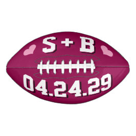 BURGUND WEISSE & ROSA HERZEN Hochzeitsinitialen Da Football