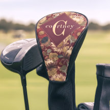 Burgund William Morris Floral Elegantes Monogramm